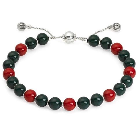 gucci boule red and green varnished adjustable wood bead bracelet|Boule Red Varnished Adjustable Wood Bead Bracelet.